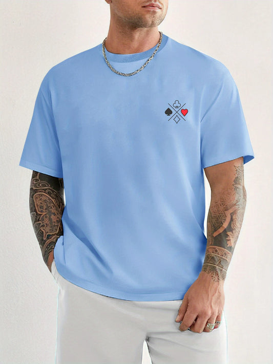 T-shirt anti-transpiration de poker bleu clair - Cool Look, Cooler Feel